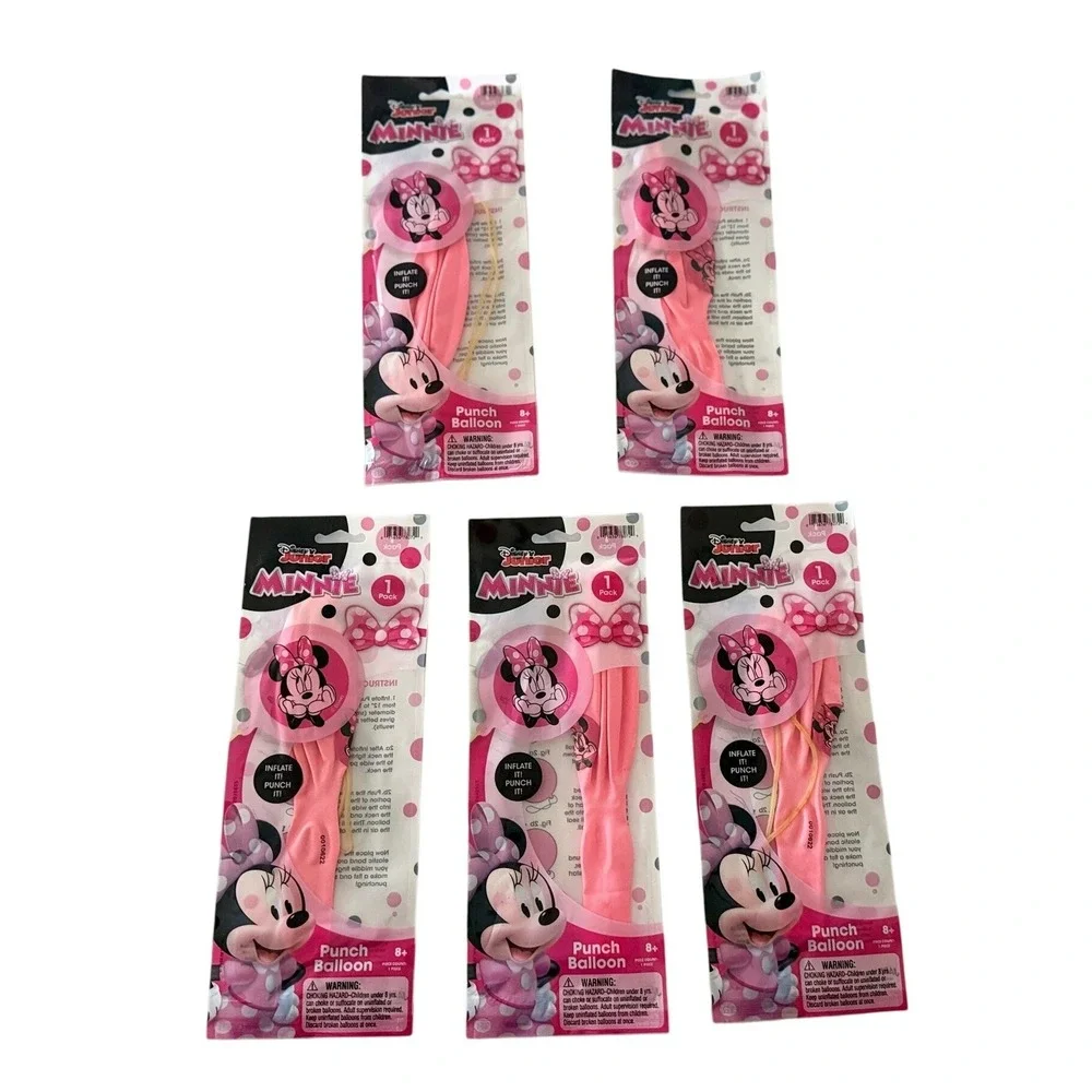 LOT of‎ 5 Disney Junior Minnie Mouse Punch Balloon Pink Party Favors